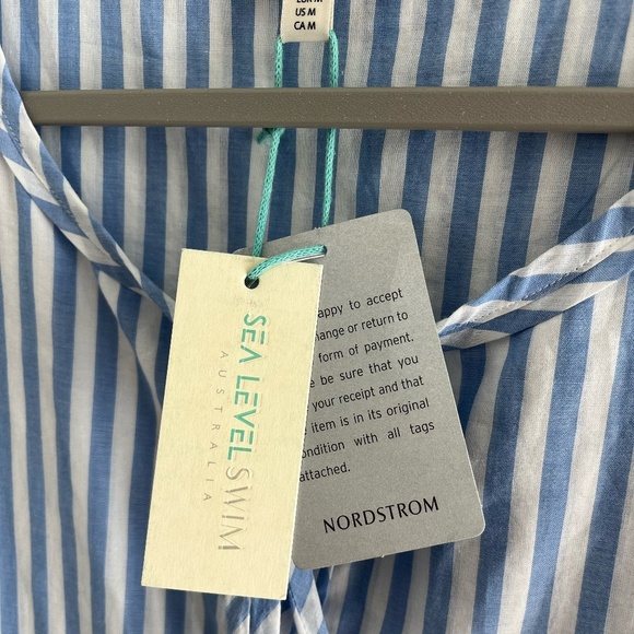 NWT SEA LEVEL SWIM | Summer Beach Striped Sails Boho Maxi Dress in Blue | Size M - Picture 9 of 13
